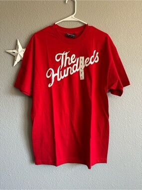 The Hundreds Red Tee with White Script Logo